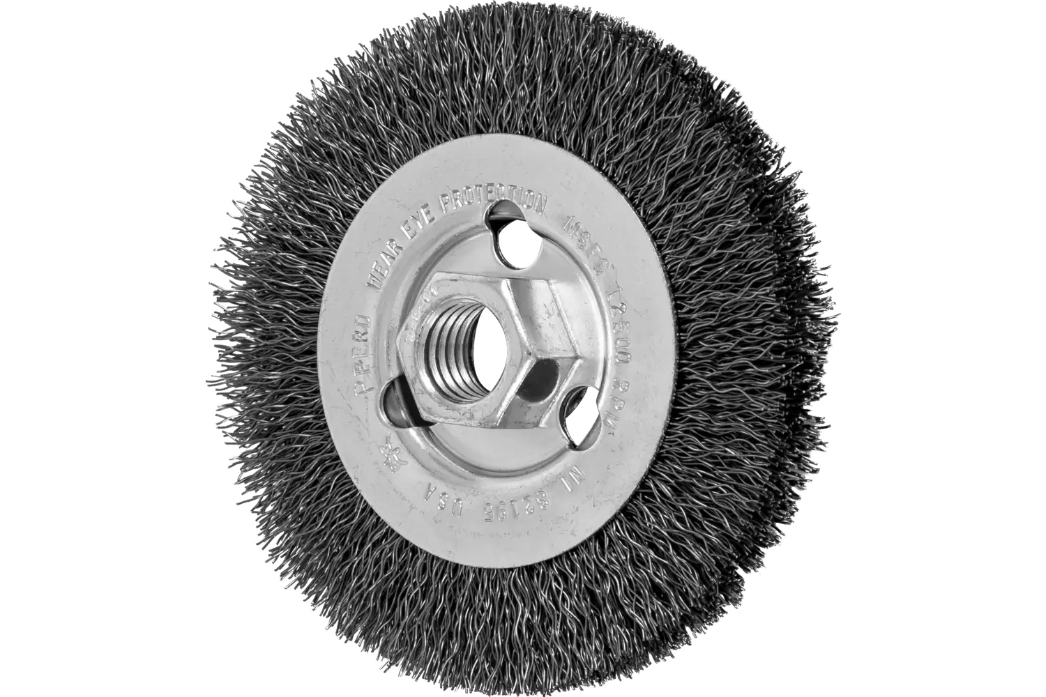 Picture of Pferd Crimped Wire Wheel Brush 4" Dia .014 Carbon Steel 5/8-11" Arbor Retail